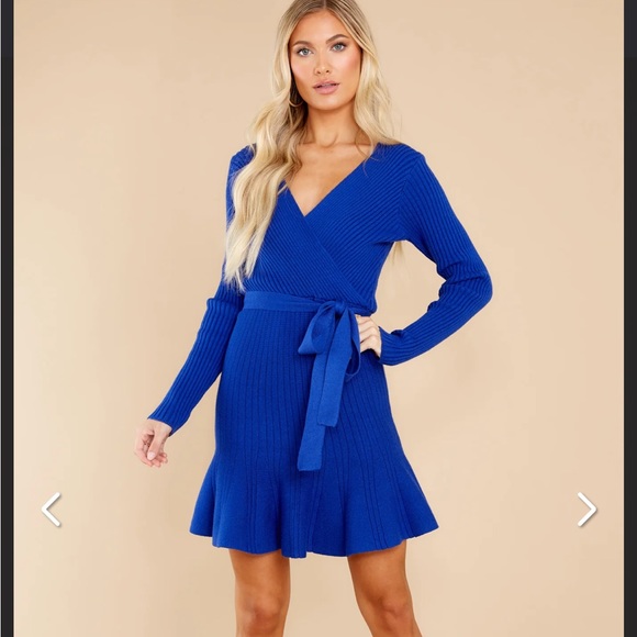 Making Moves Royal Blue Sweater Dress, NWT - Picture 2 of 5